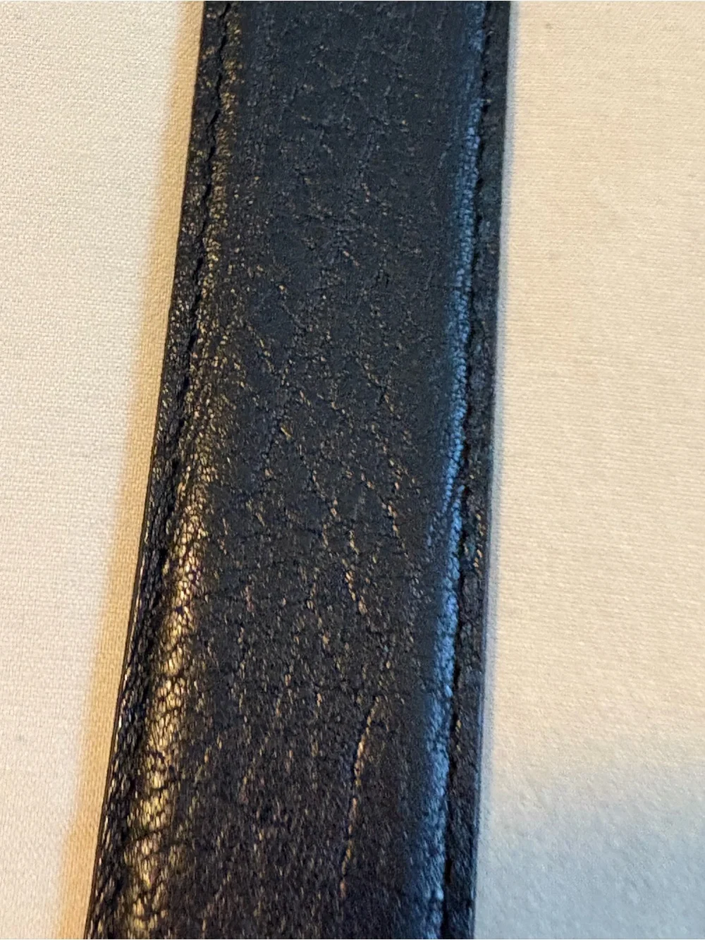Vtg Christian Dior black leather belt brass CD logo designer belt size 36, Spain